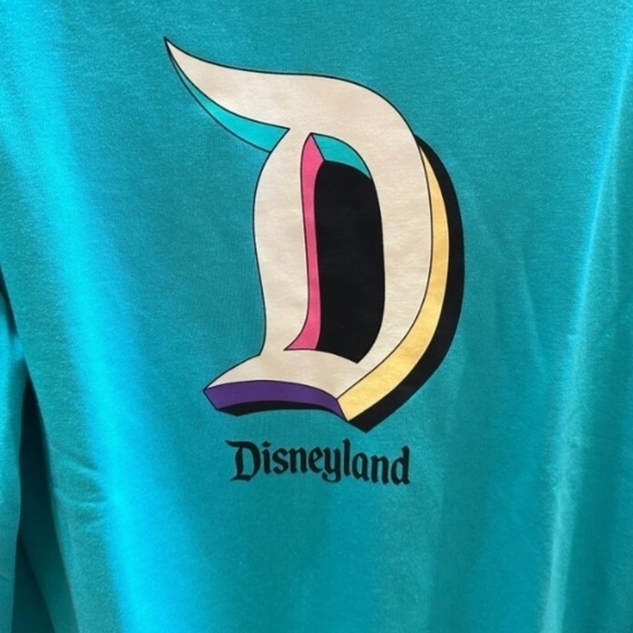 DisneyParks Disneyland “D” Logo Adult Pullover Sweatshirt Teal Green XL NWOT - Picture 3 of 3